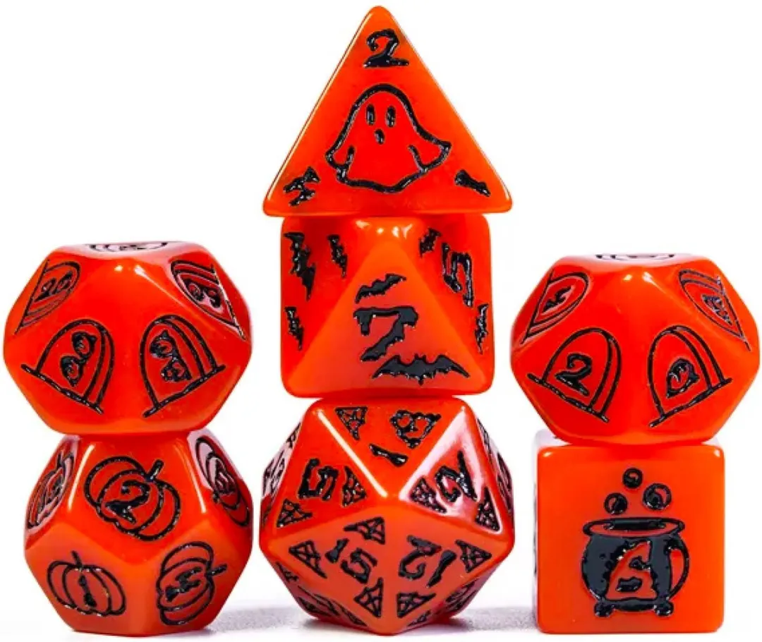 Lapi Toys D&D Polydice Set 7 Stuks - Acryl Oranje