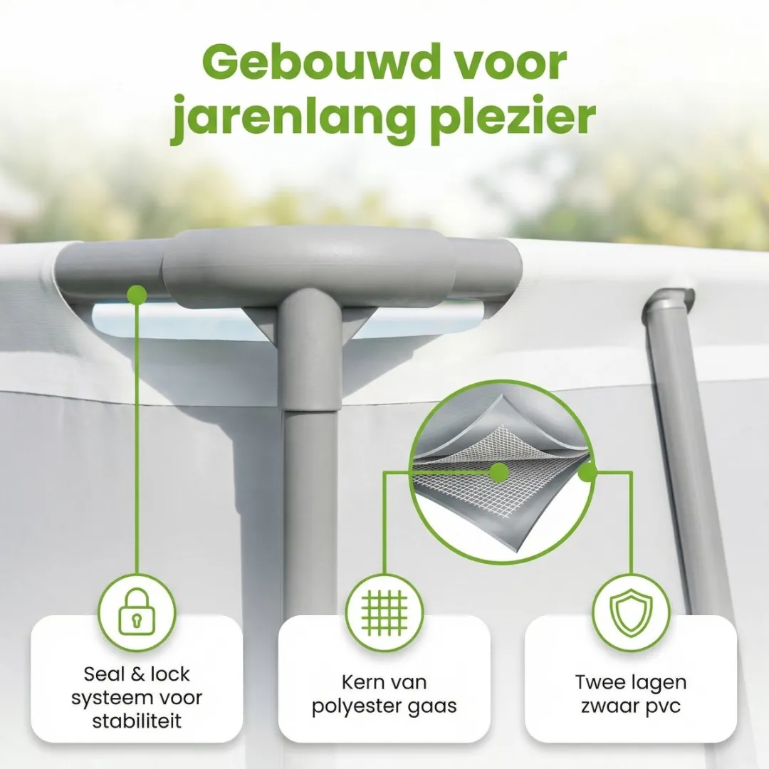 Bestway Power Steel Zwembad 640x274x132cm - 19.281L - Grijs
