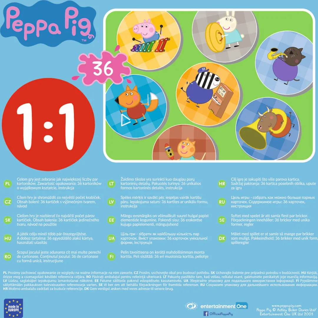 Trefl Peppa Pig Memos Kaartspel - Memory - 4 Spelers