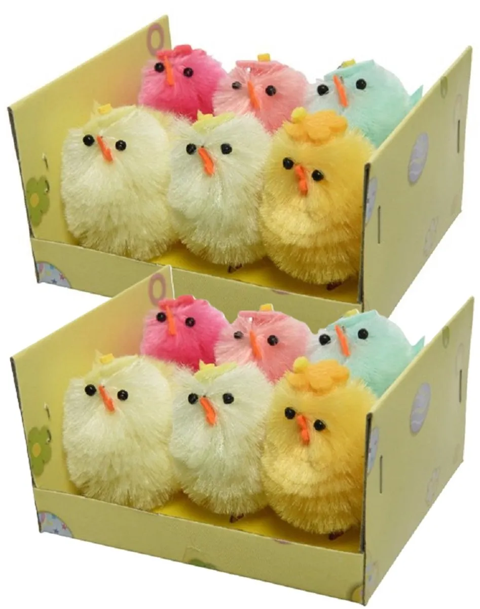 Decoris Paaskuikentjes - 12 Stuks - 4cm - Multicolor