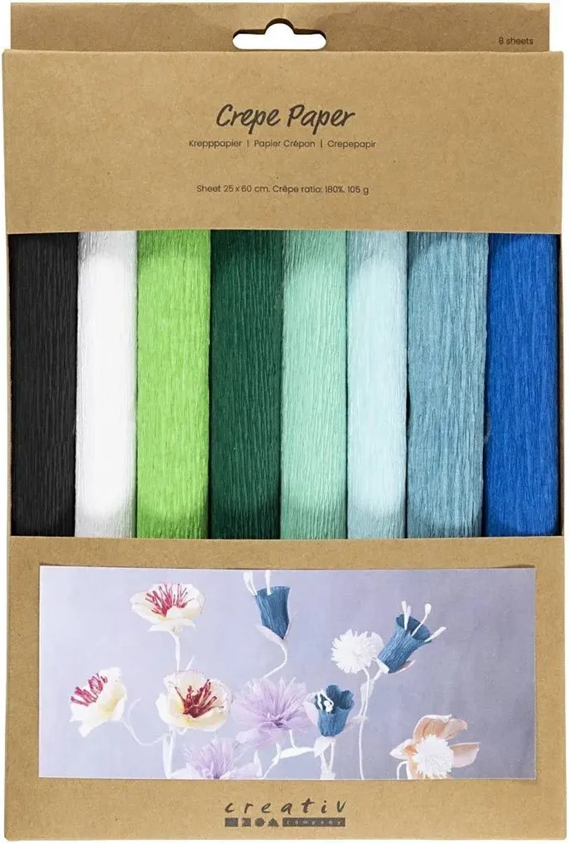 Creativ Company Crêpepapier Blauw Groen Multicolor
