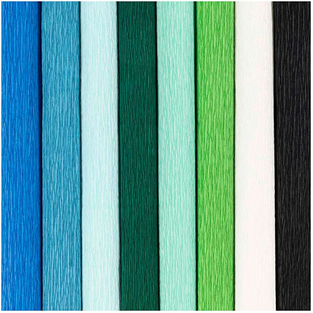 Creativ Company Crêpepapier Blauw Groen Multicolor - 8 Vel A4