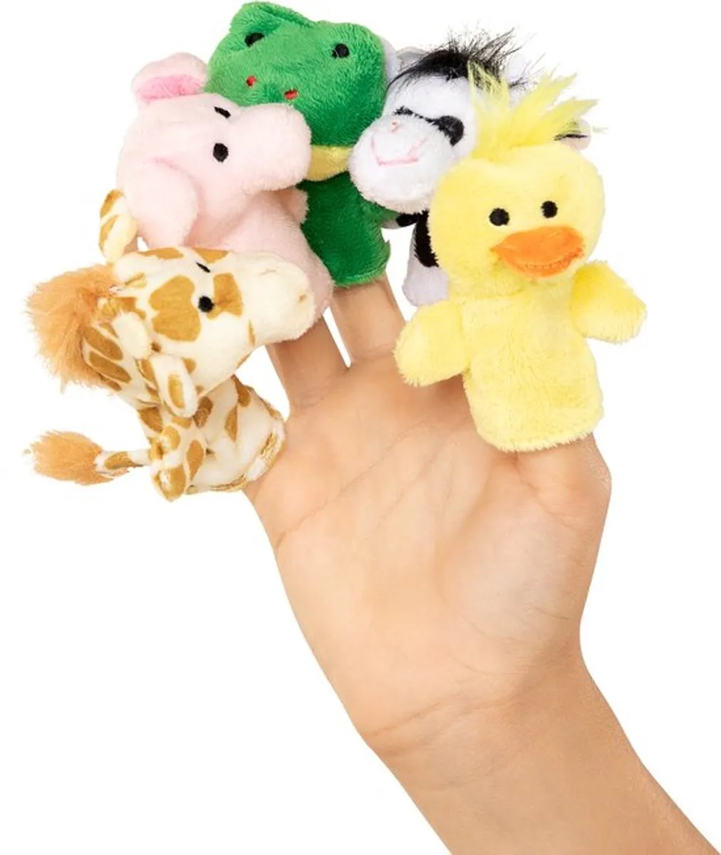 Goki Vingerpopjes Babydieren H7-8cm - 6 Stuks Multi