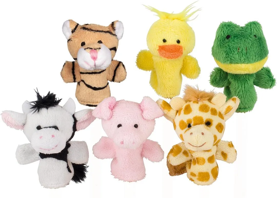 Goki Vingerpopjes Babydieren H7-8cm - 6 Stuks Multi