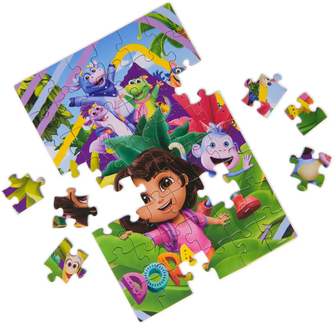 Spin Master Games Dora Panoramische 3-in-1 Puzzel 48 Stuks - Paars