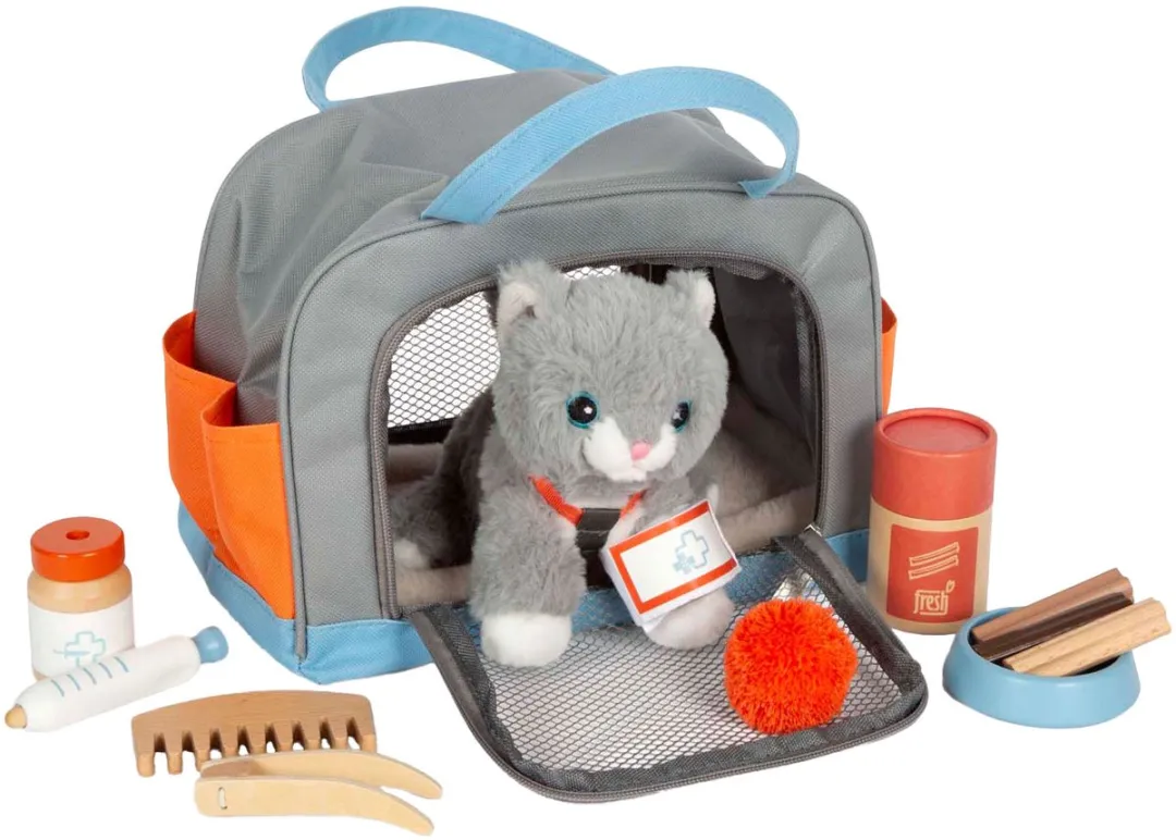 Small Foot Knuffelkat met Draagtas & Verzorgingsset