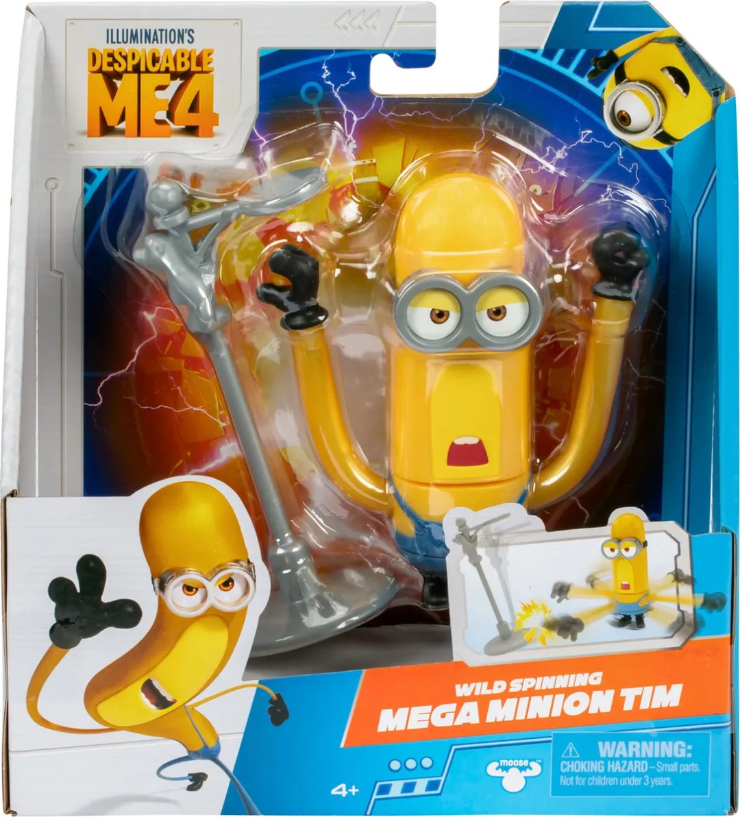 Moose Toys Despicable Me 4 Wild Spinning Mega Minion Tim Actiefiguur - Geel