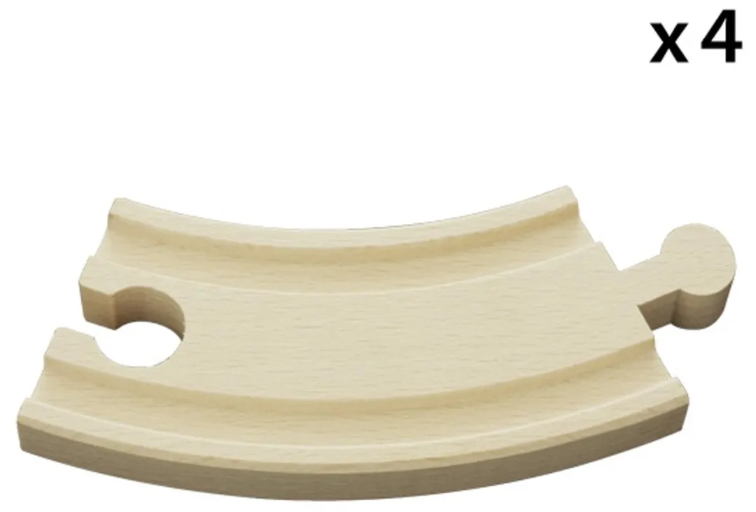 BRIO Middellange Rechte Rails 33335 - 4 Stuks - Multicolor