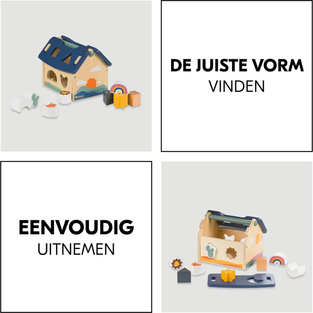 Hauck Sort N Build Vormsorteerder 12 Stuks - FSC Beige - afbeelding 3 van 6
