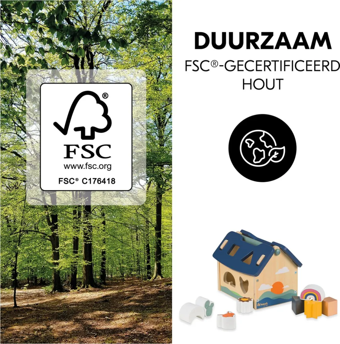 Hauck Sort N Build Vormsorteerder 12 Stuks - FSC Beige - afbeelding 5 van 6