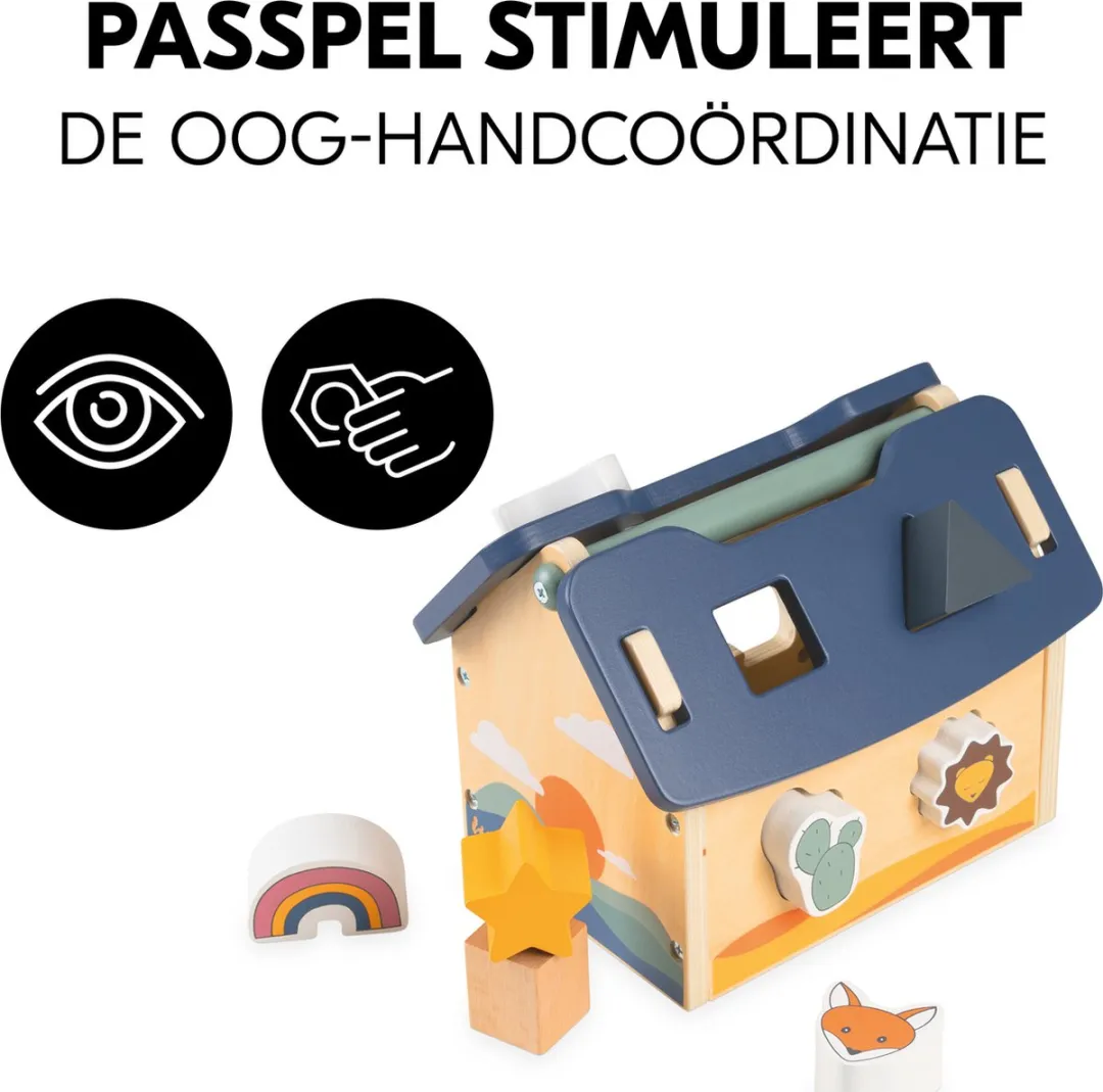 Hauck Sort N Build Vormsorteerder 12 Stuks - FSC Beige - afbeelding 2 van 6