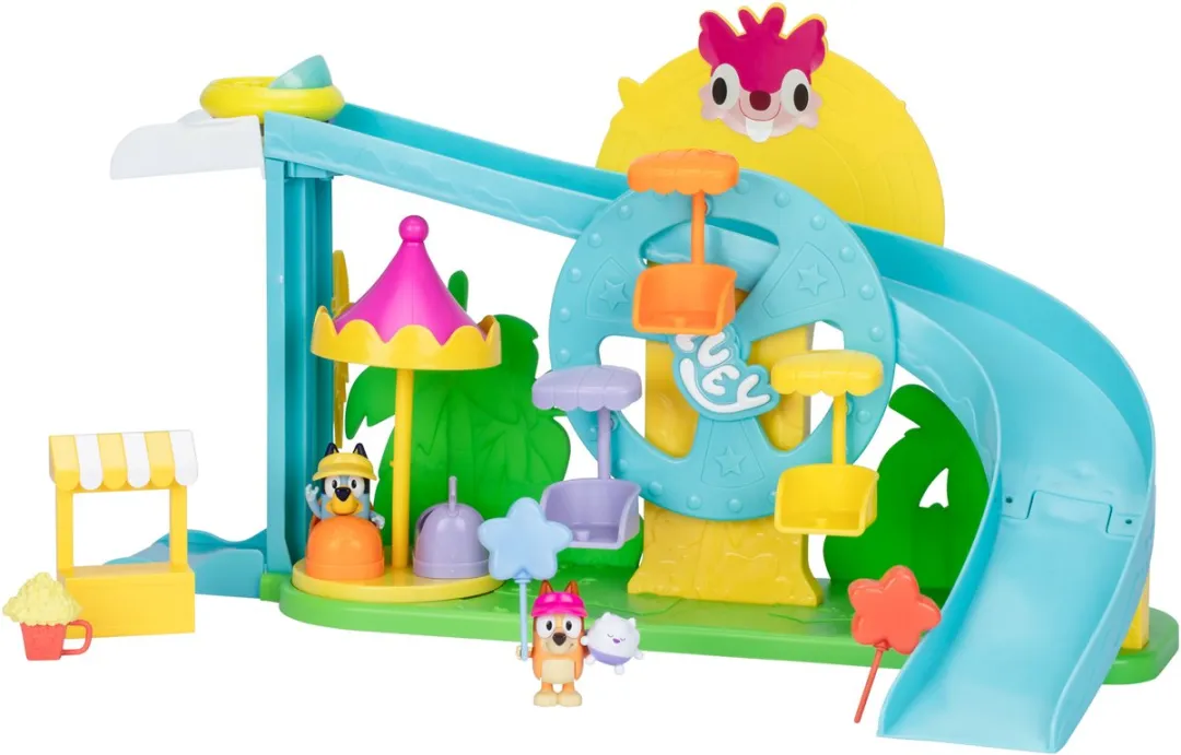 Moose Toys Bluey Attractiepark Speelset MS18092 - 4 Attracties - 9 Stukken - Multikleur