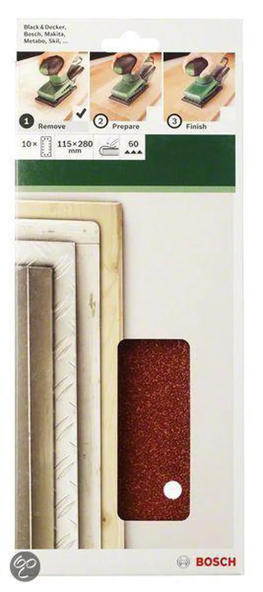 Bosch 10-delige Schuurbladset 115x280mm