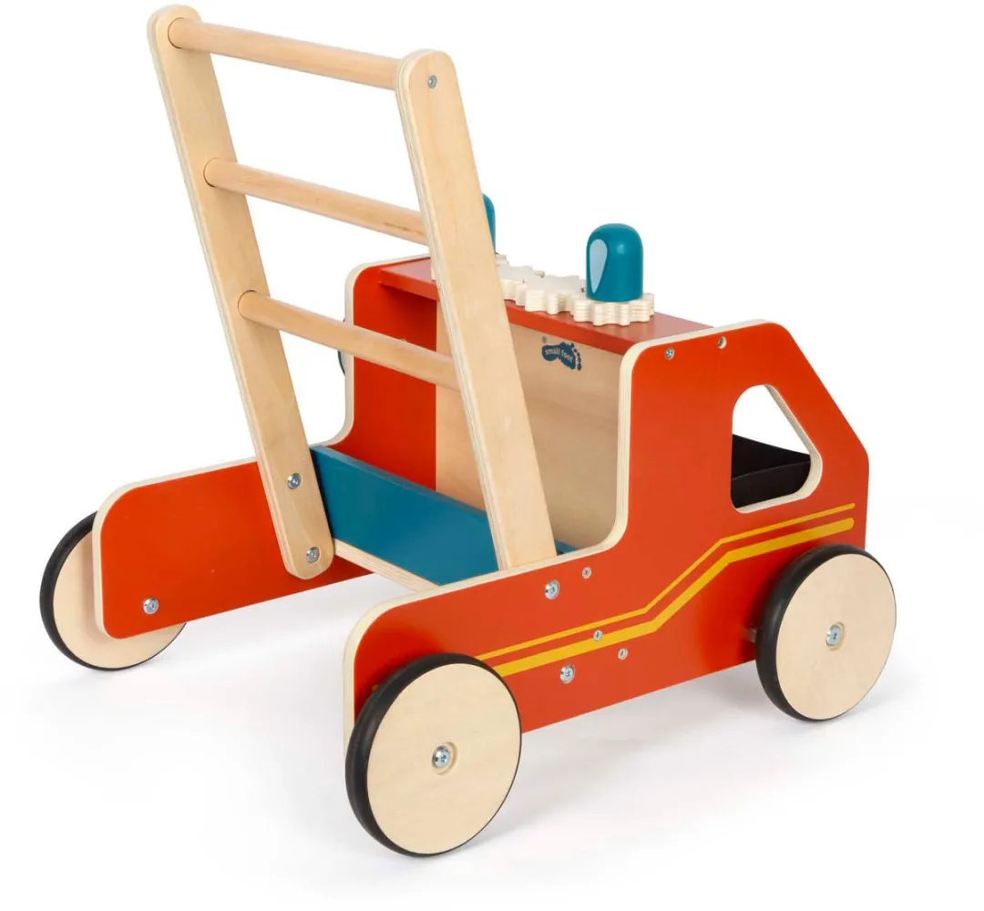 Small Foot Houten Loopwagen Brandweer - Multicolor