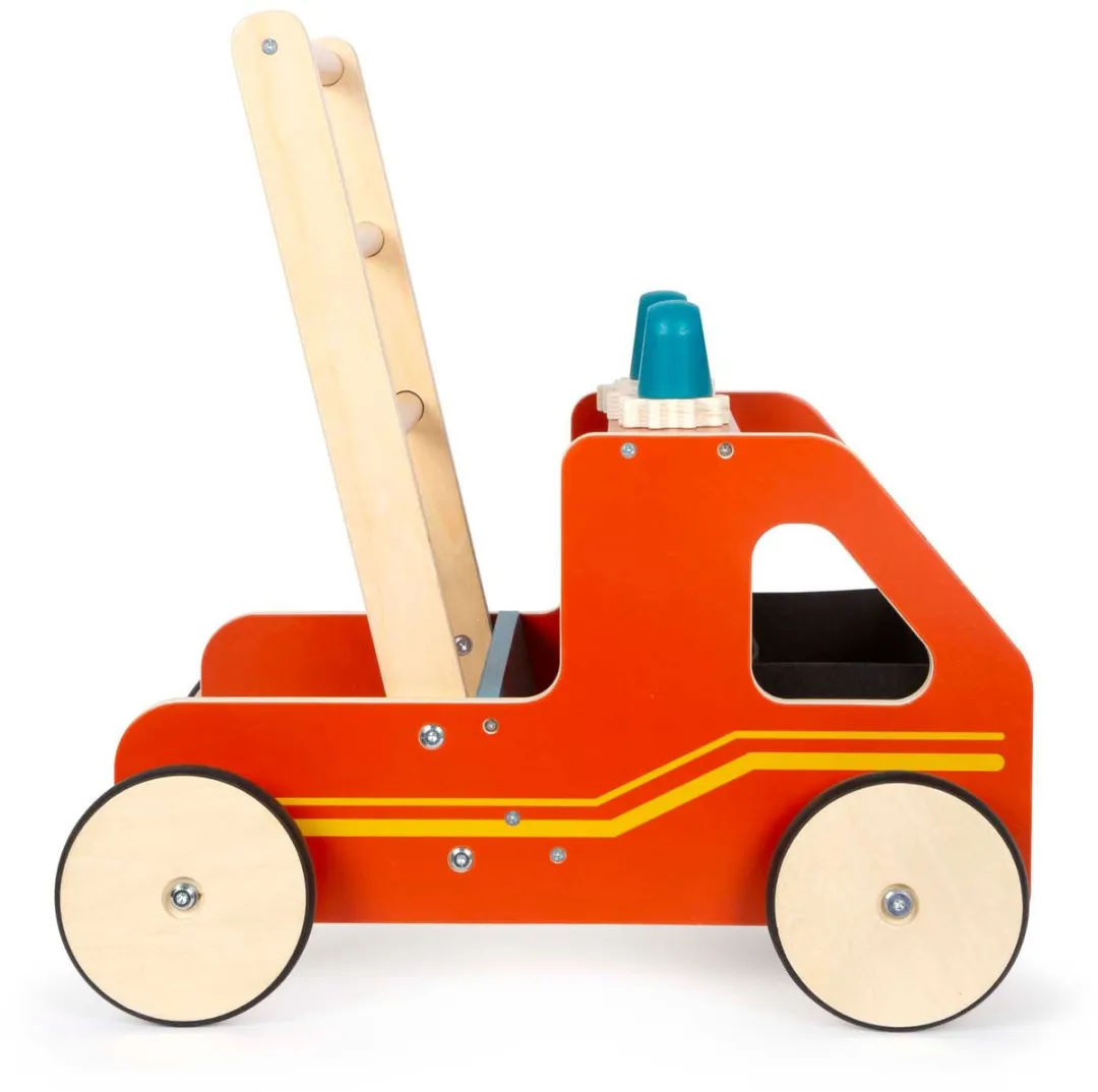 Small Foot Houten Loopwagen Brandweer - Multicolor