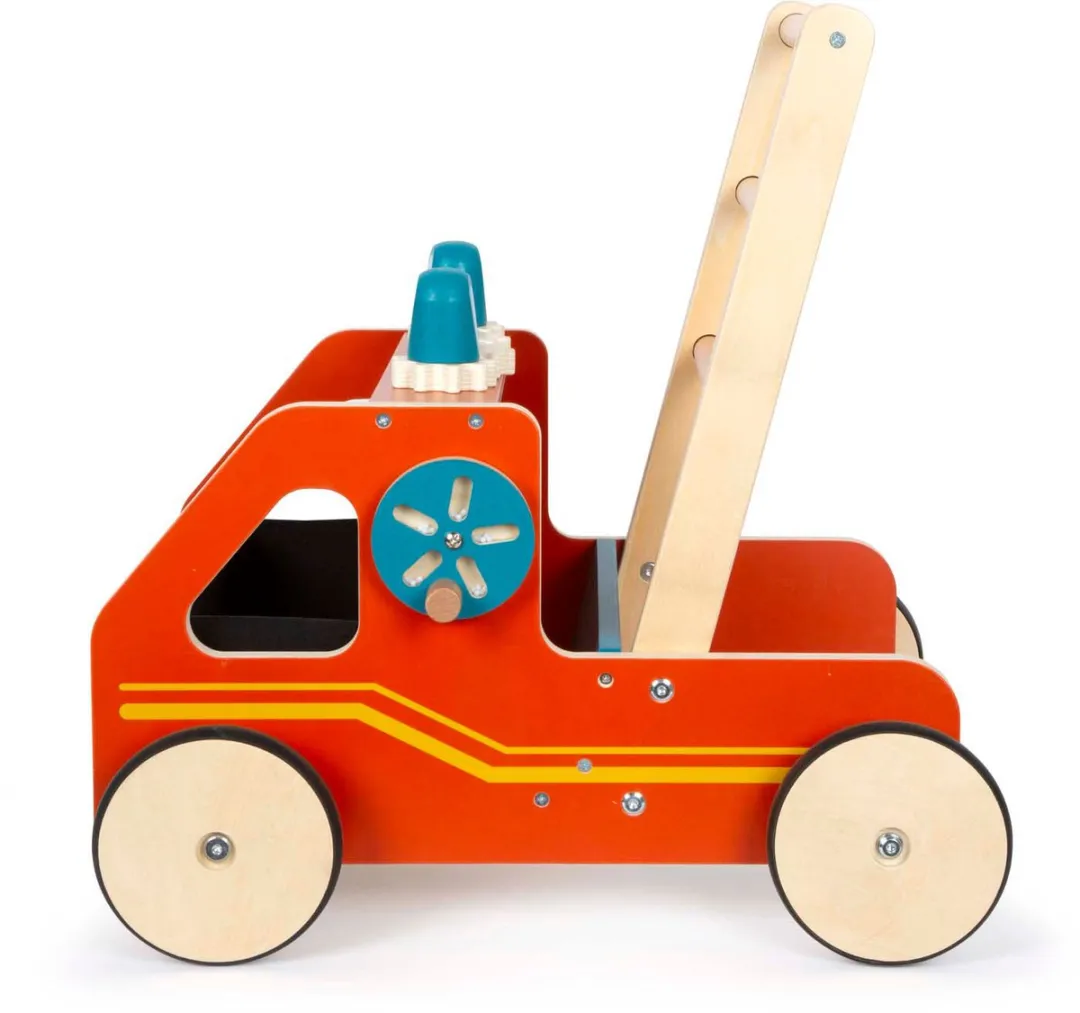 Small Foot Houten Loopwagen Brandweer - Multicolor