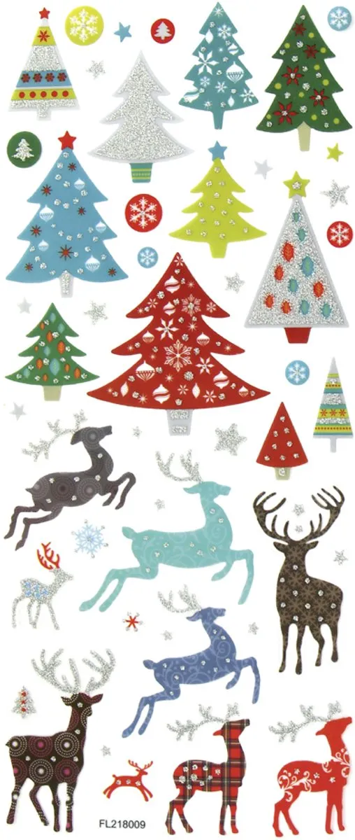 Folia Kerst Glinsterstickers