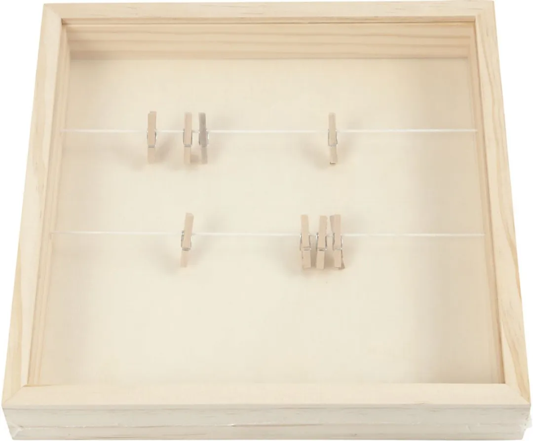 Creativ Company Houten 3D Lijst Waslijn 23x23cm - Bruin