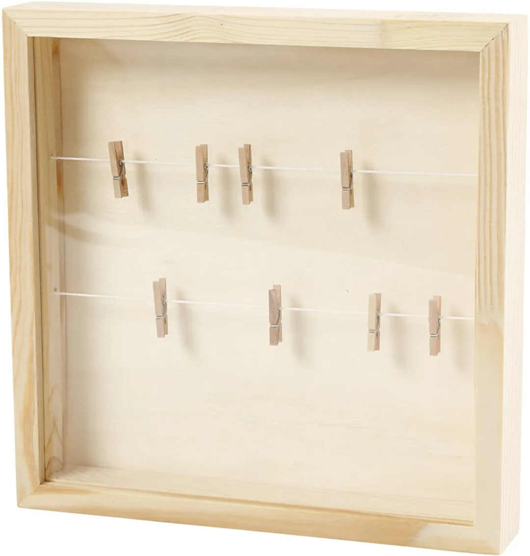 Creativ Company Houten 3D Lijst Waslijn 23x23cm - Bruin