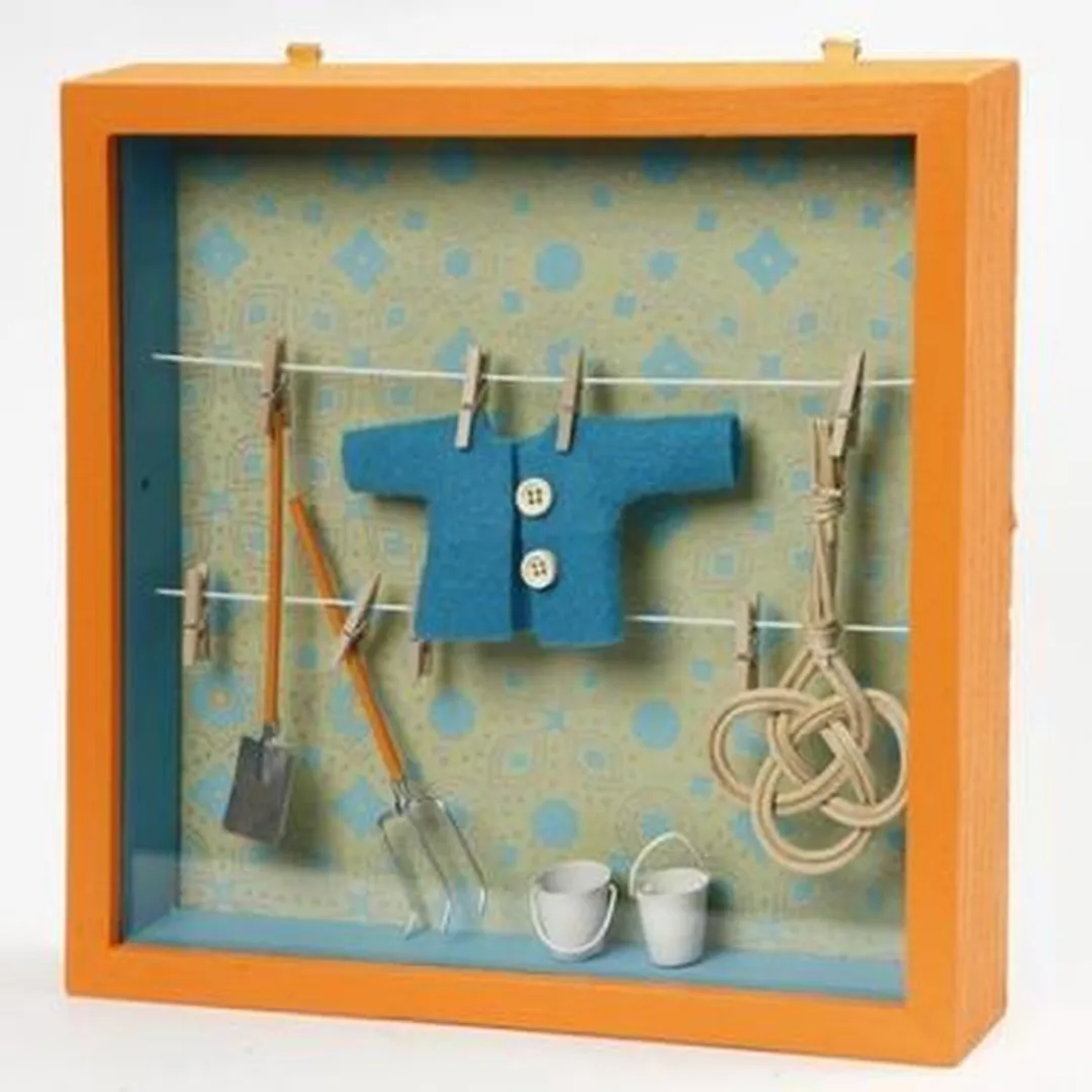 Creativ Company Houten 3D Lijst Waslijn 23x23cm - Bruin