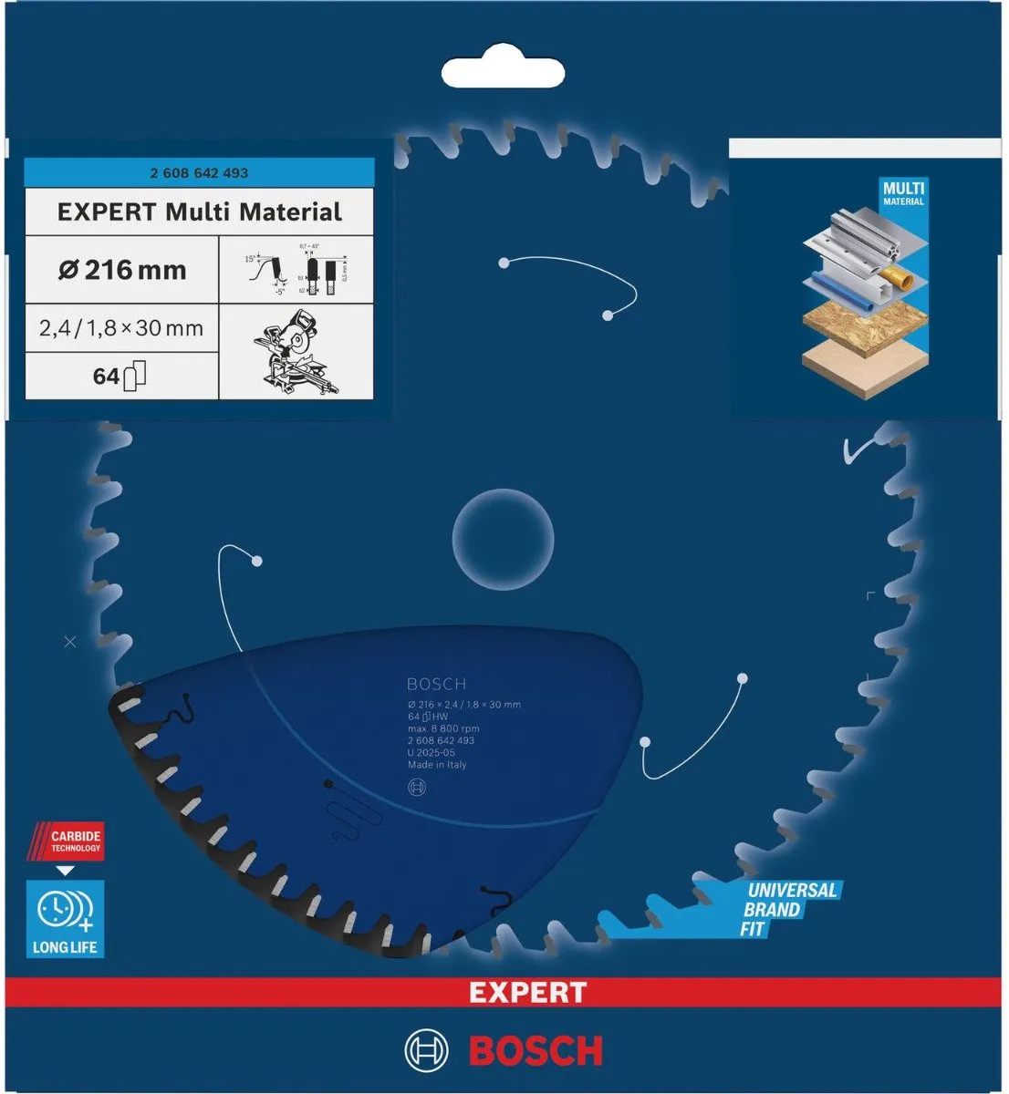Bosch Expert for Multi Material Cirkelzaagblad 216mm - 64 Tanden - afbeelding 6 van 6