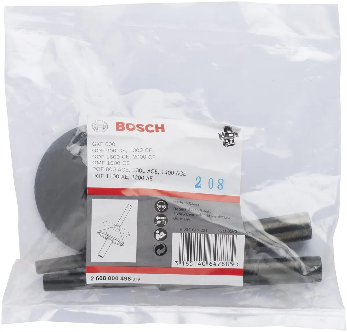Bosch Centreerstiftenset 3-delig - 2608000498