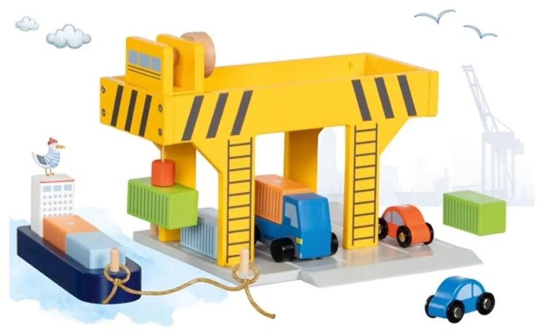 Goki Havenkraan Houten Speelgoedkraan Schaal 0