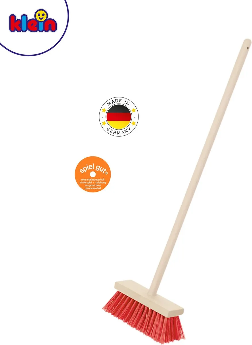 Klein Toys Houten Bezems - 18x4,5x60cm - Rood
