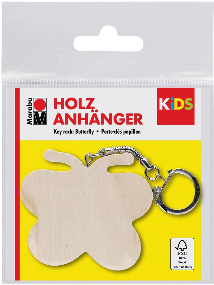 Marabu Houten Sleutelhanger Vlinder