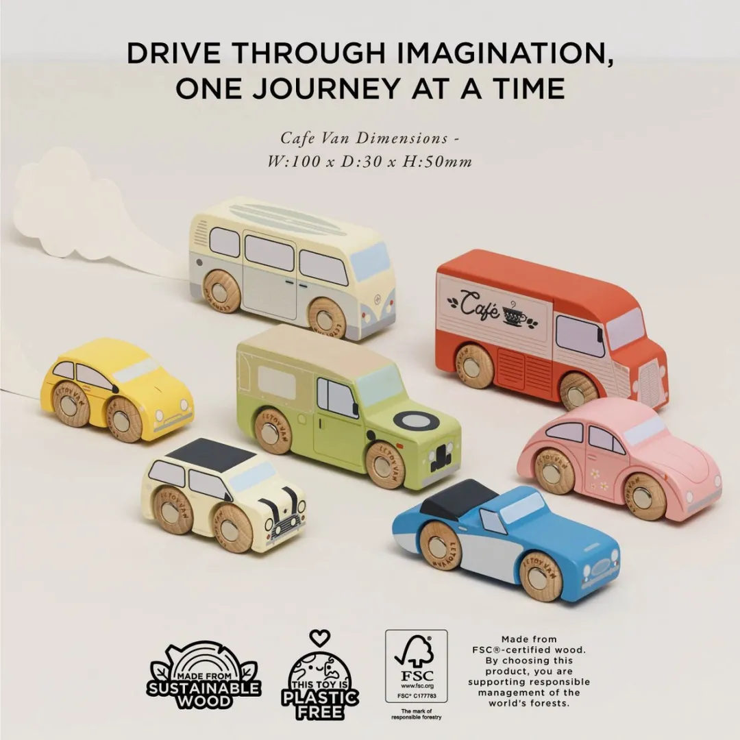 Le Toy Van Vintage Houten Speelgoedauto Set TV443 - Meerkleurig