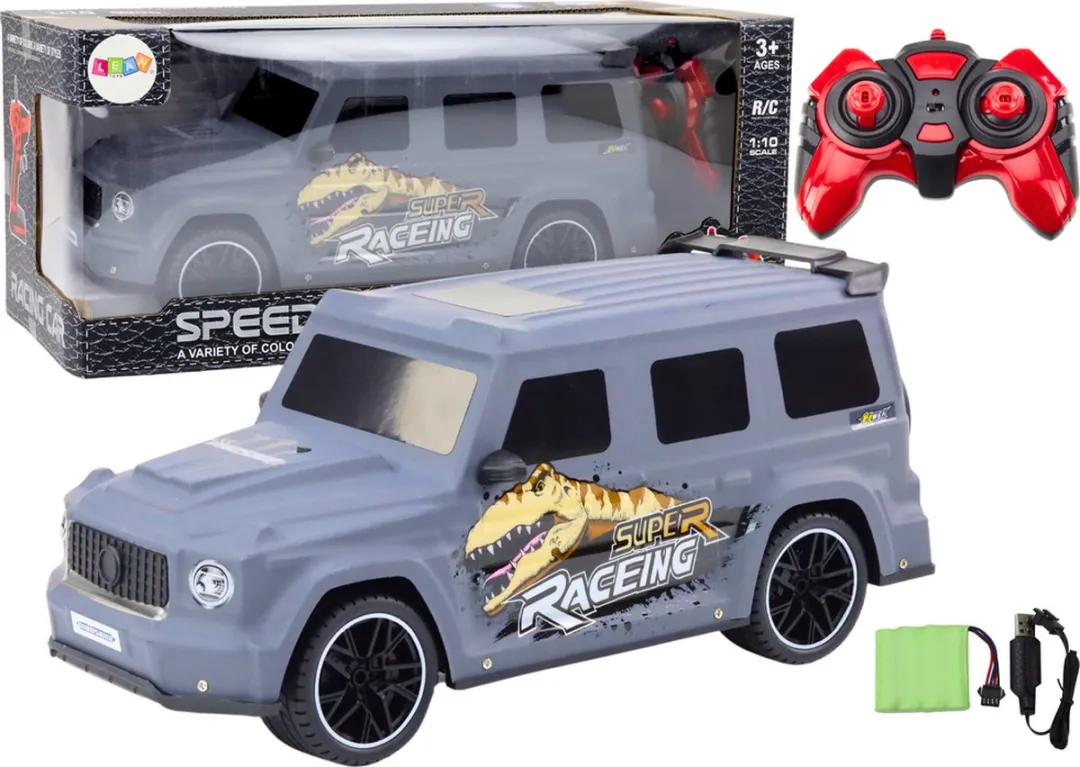 LEAN TOYS Dinosaurus RC Auto Grijs