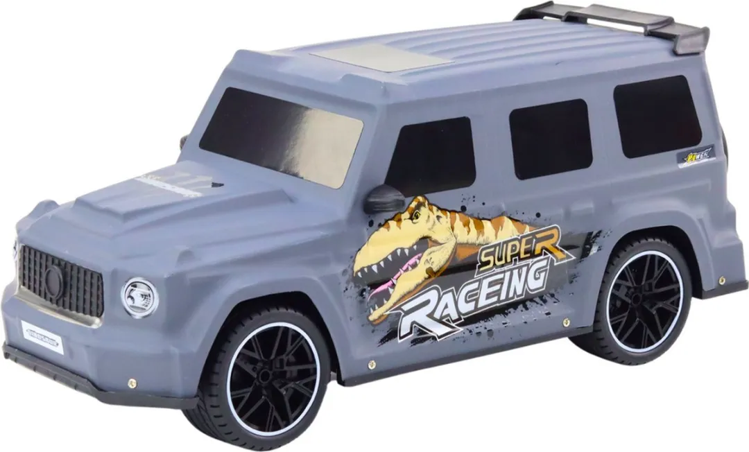 LEAN TOYS Dinosaurus RC Auto Grijs - CE-gecertificeerd - 2x AA