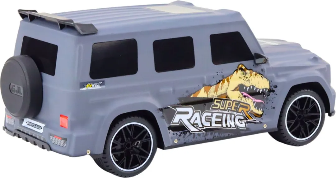 LEAN TOYS Dinosaurus RC Auto Grijs - CE-gecertificeerd - 2x AA