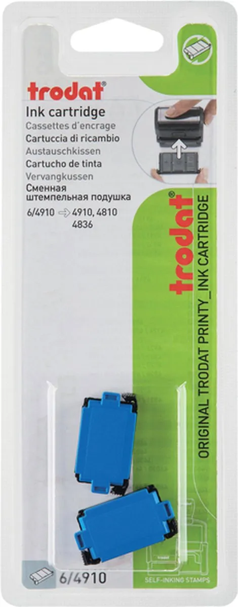 Trodat Printy 6/4910 Stempelkussen - 2 Stuks Blauw