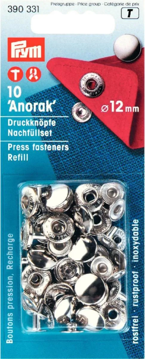 Prym Navullingen Naaivrij Drukknopen 12mm - 10 Stuks