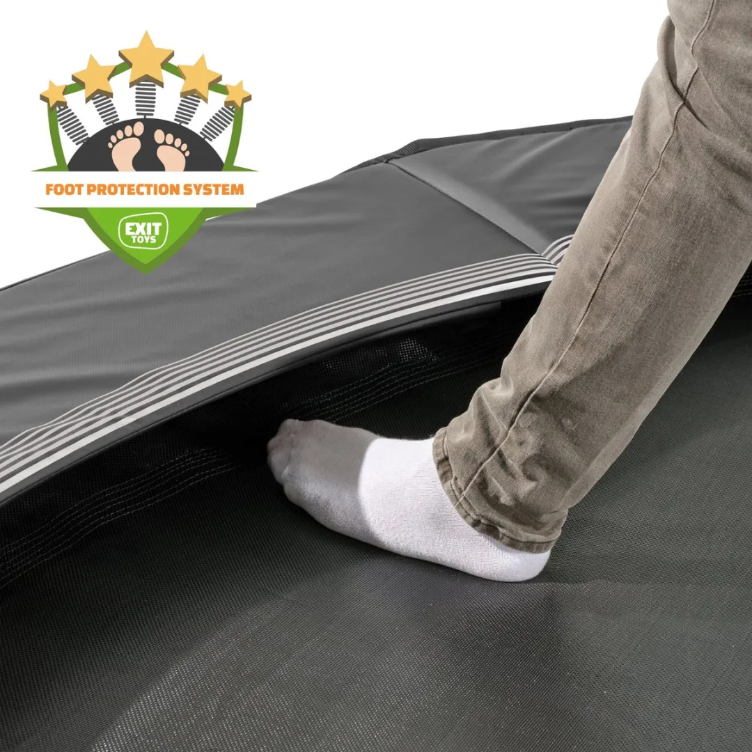 EXIT InTerra Groundlevel Trampoline Ø427cm - Zwart - afbeelding 6 van 6
