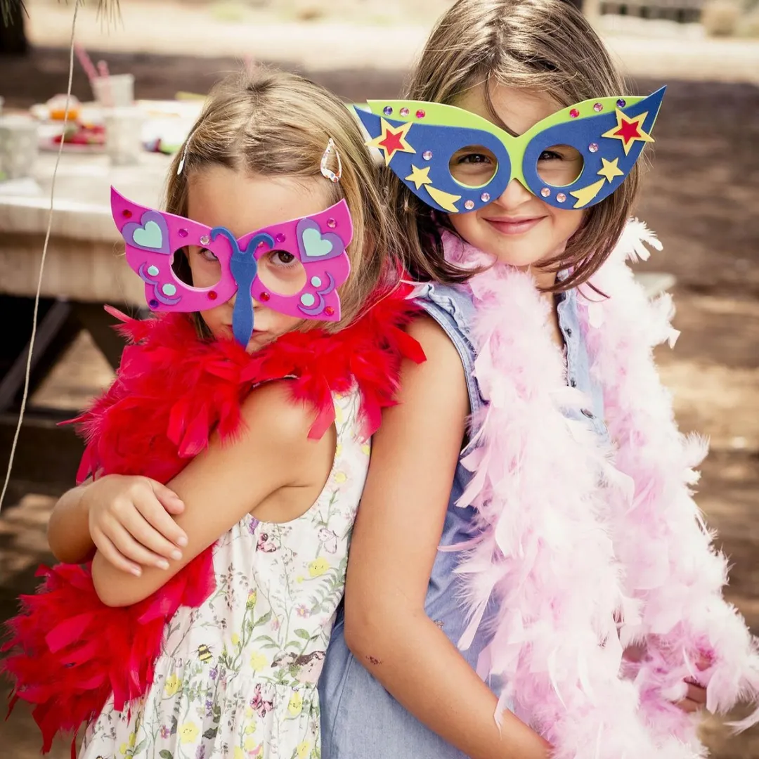 Apli Kids Carnaval Masker met boa - 2 Stuks - Divers