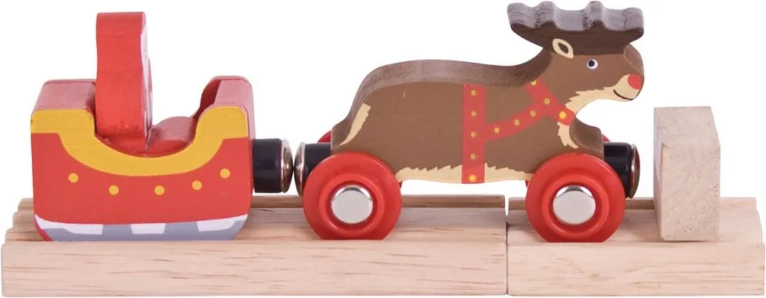 BIGJIGS Kerstman Slee met Rendieren BJT468