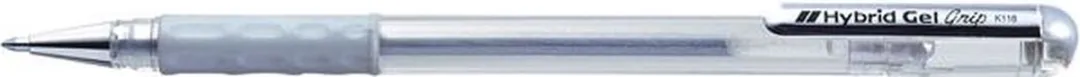 Pentel K118 Grip Gelschrijver Zilver - 12 Stuks