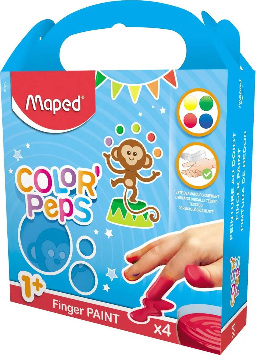 Maped Color'Peps Vingerverf Early Age - 4x80g Assorti