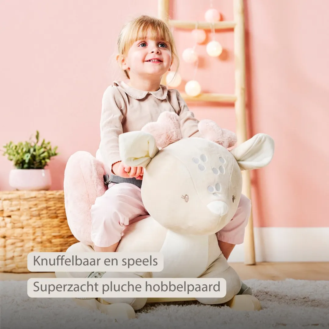 Nattou FanFan Hobbelpaard Hertje 59cm - Beige