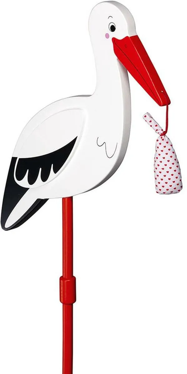 Goki Tuin Ooievaar Houten Stick Geboorte Decoratie
