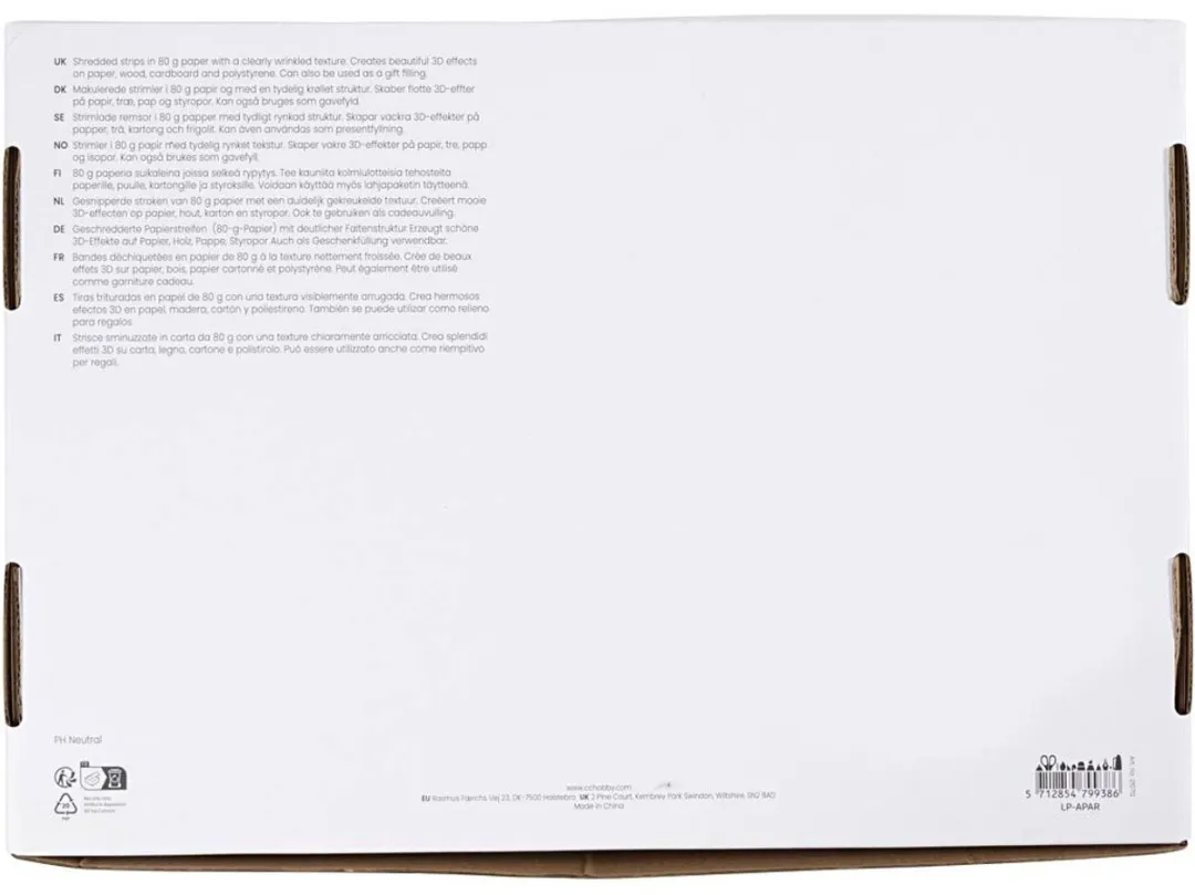 Creativ Company Crinkle Papier - 4x50 gr - Blauw/Donkergroen/Roze/Geel