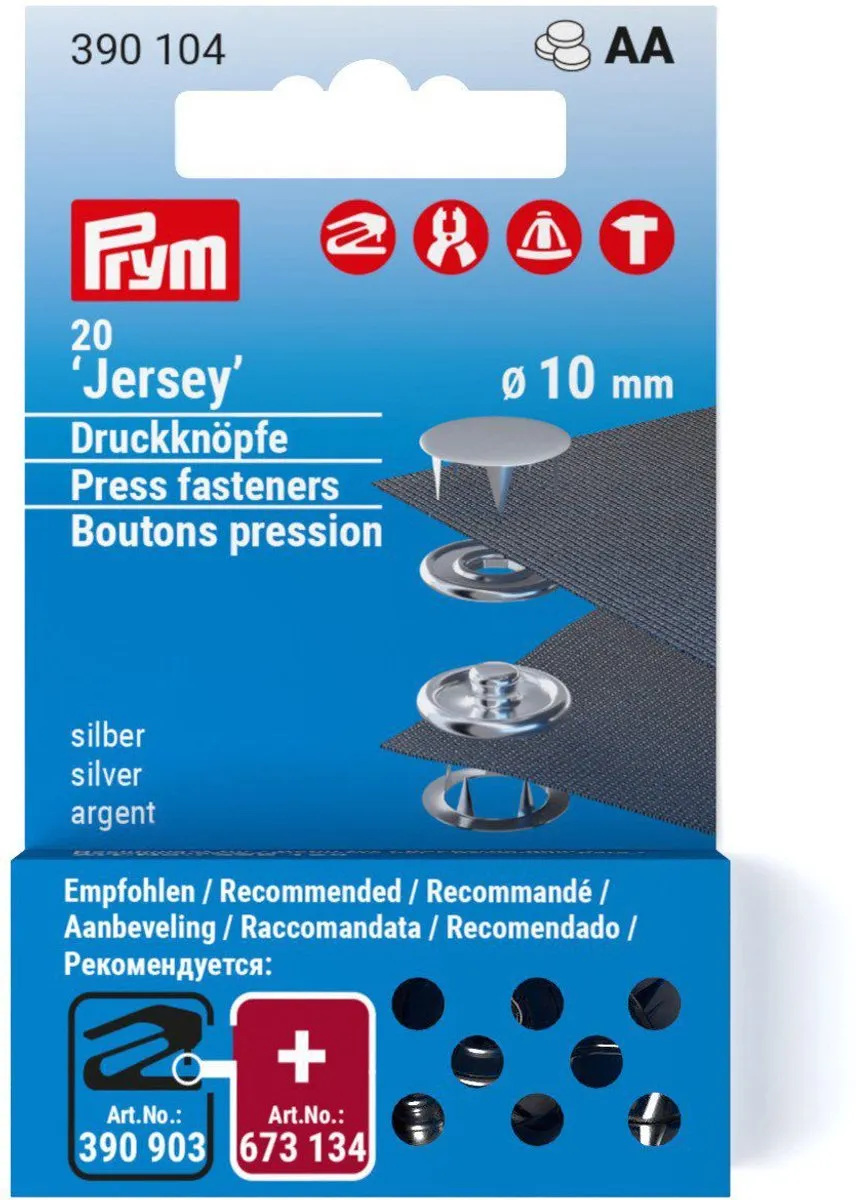 Prym Navullingen Naaivrij Drukknoop 10mm - 20 Stuks - Zilver