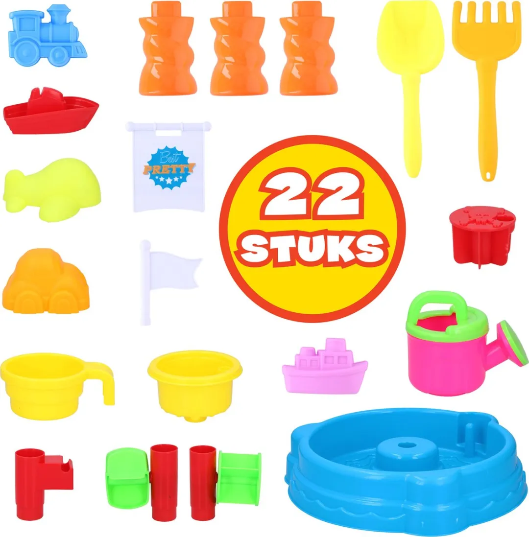 Eddy Toys Zand- en Watertafel 58,5cm - Blauw/Geel/Oranje/Rood