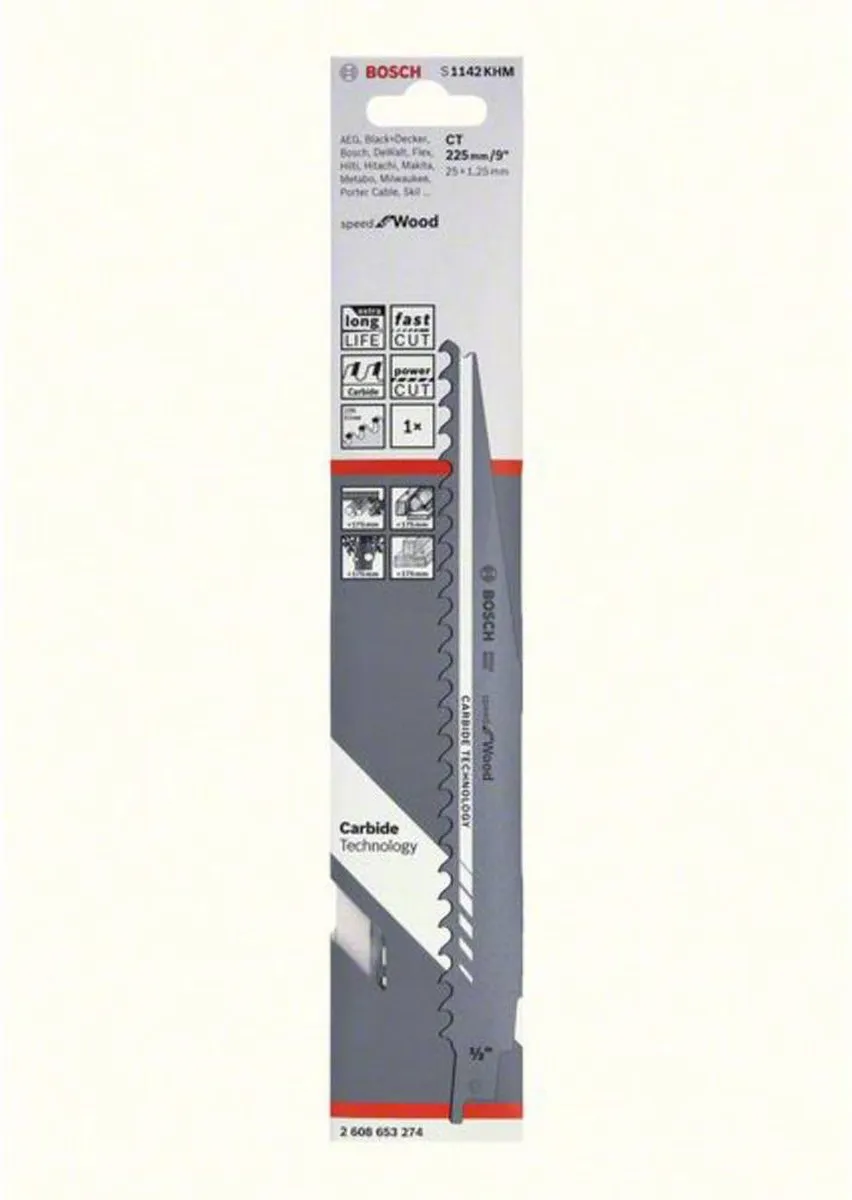 Bosch S 1142 KHM Reciprozaagblad Speed for Wood - Metaal - 1 Stuk