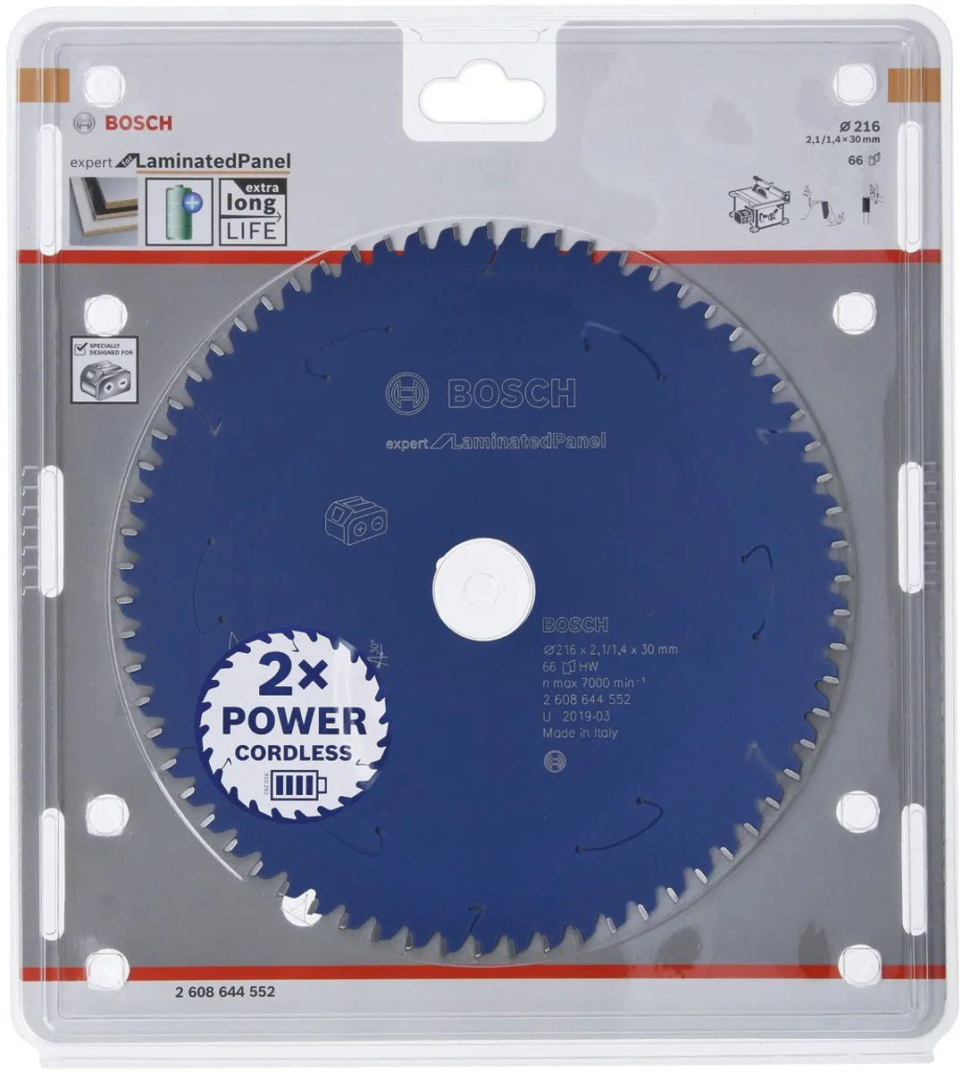 Bosch Expert Cirkelzaagblad 216mm - 66 Tanden - Laminaat