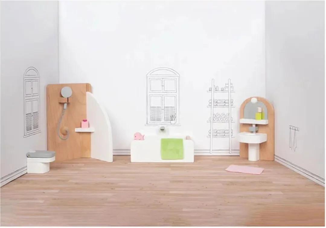 Goki Design Badkamer Poppenhuismeubeltjes 10-delig Meerkleurig