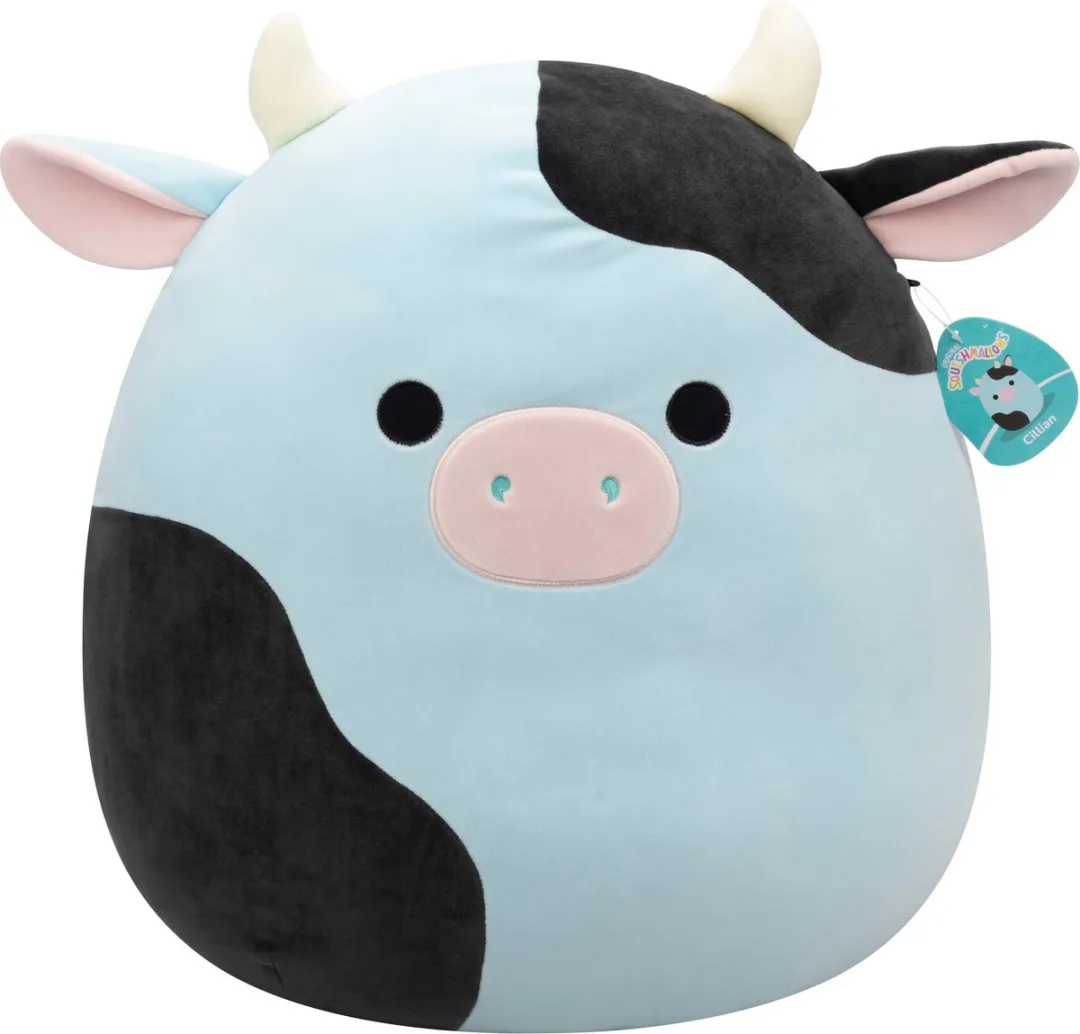 Squishmallows Cillian Blauw/Zwart Koe 50cm Pluche