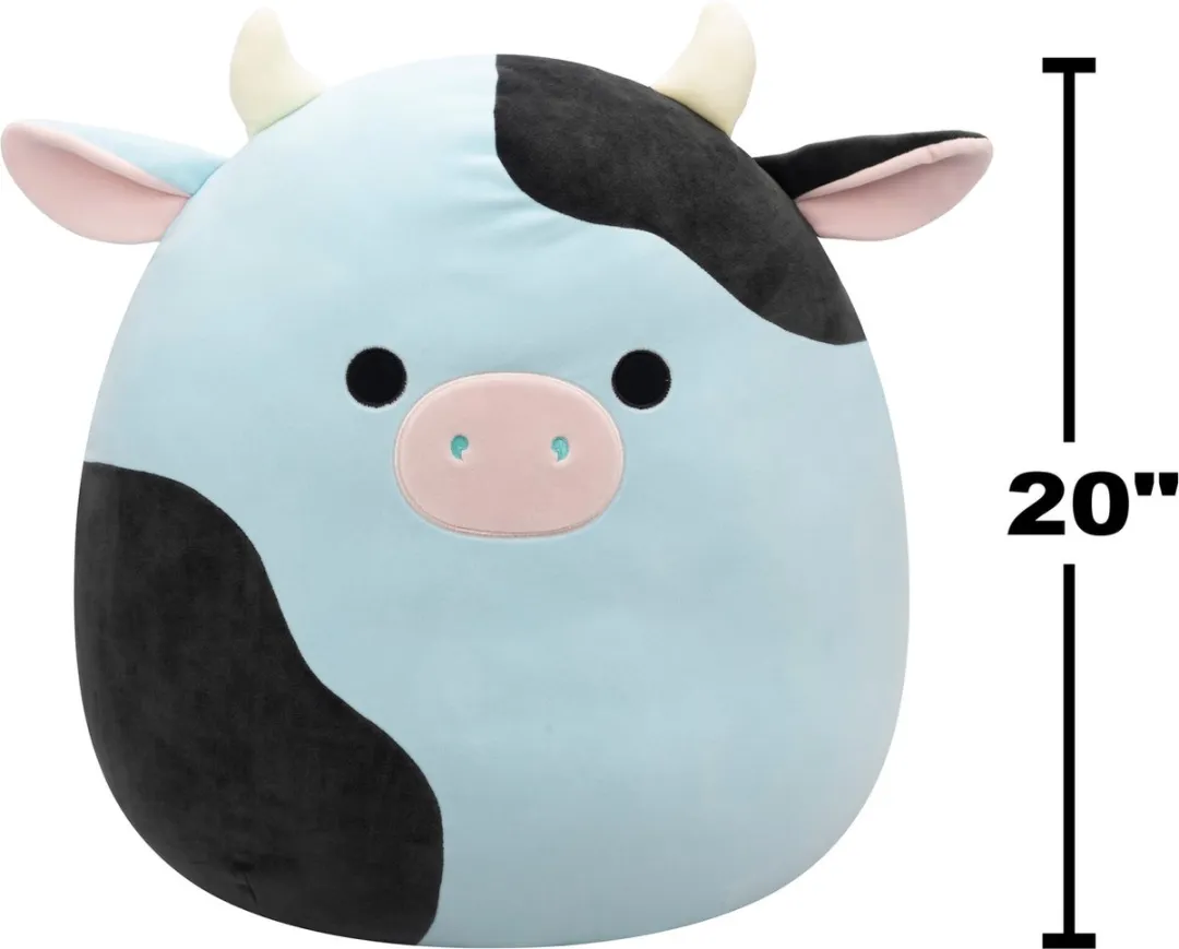 Squishmallows Cillian Blauw/Zwart Koe 50cm Pluche